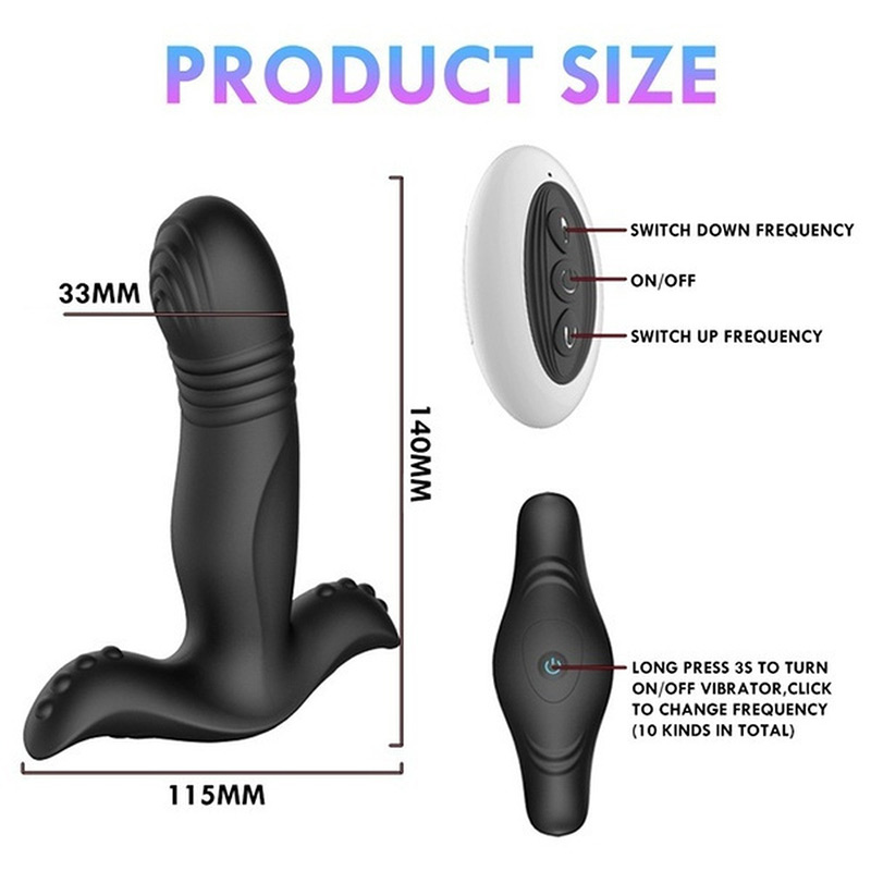 Anal Plug Thrusting Vibrator pocket pussy adult toys for women - 0