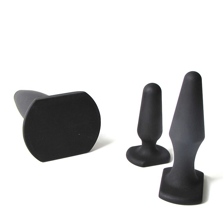 Adult toys for couples Black Silicon Butt anal Plug Kit L/m/s Size butt vibrators - 2 