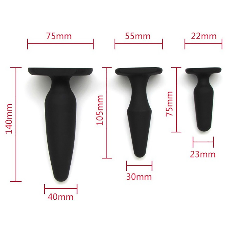 Adult toys for couples Black Silicon Butt anal Plug Kit L/m/s Size butt vibrators