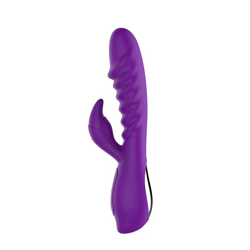 Qadınlar üçün Dovşan təhlükəsiz silikon Ağıllı qızdırıcı klitoral masajçı vibrator