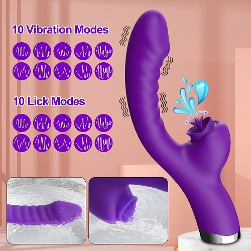 Qadınlar üçün 2 dildə 1 dil yalayan klitoris vibratorları - 1 