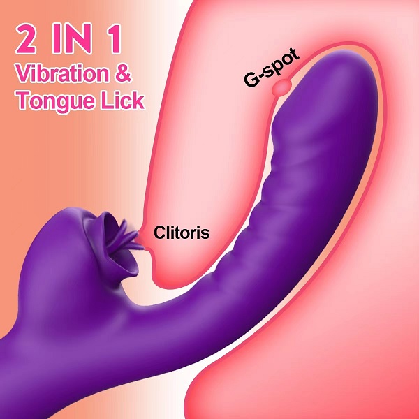 2 in1 vibrators clitoris teanga licking do mhná - 2 