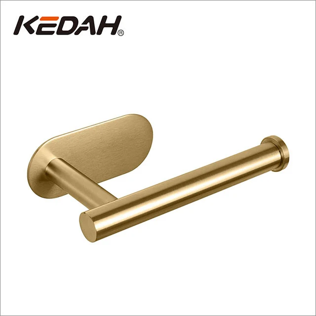 SUS 304 Stainless Steel Self Adhesive Gold Toilet Paper Holder