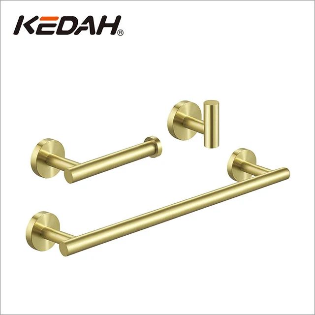 SUS304 Stainless Steel Golden 4 Piece Bathroom Accessories Sets