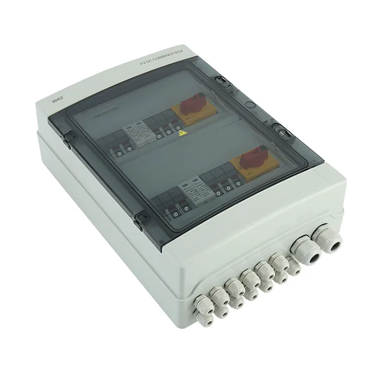IP66 Suna DC Combiner Box 6 Ŝnuro Enigo 2 Ŝnuro Eligo