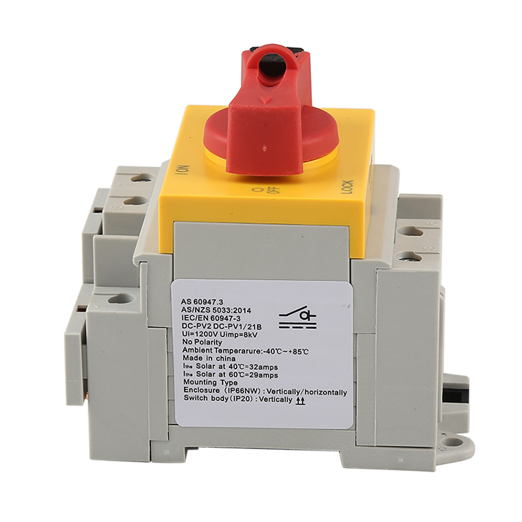 Din Rail Mounted DC Isolators Disconnect Switch For Solar Pv