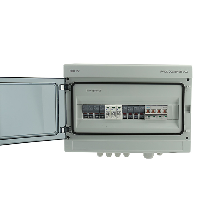 IP66 सौर DC कम्बाइनर बक्स 4 स्ट्रिङ इनपुट 1 स्ट्रिङ आउटपुट