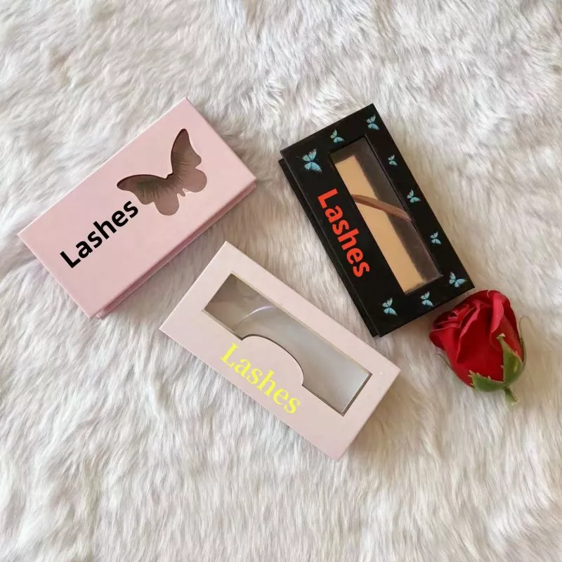 Wholesale Custom Pink Magnet Flip Box Heart Shaped Window Mink Eyelash Boxes Lashbox Packaging Paper Empty Lash Box - 0