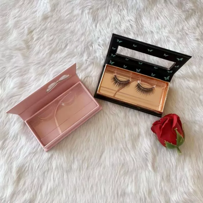 Wholesale Custom Pink Magnet Flip Box Heart Shaped Window Mink Eyelash Boxes Lashbox Packaging Paper Empty Lash Box - 2 