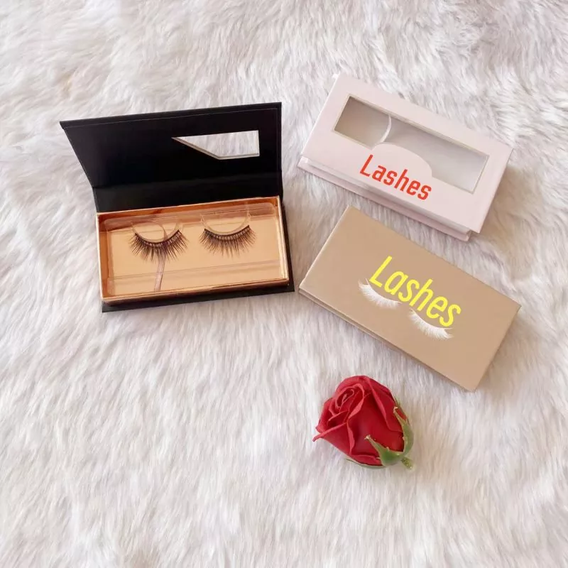 Matte Black Magnetic Eyelashes Boxes For Faux Mink Lashes
