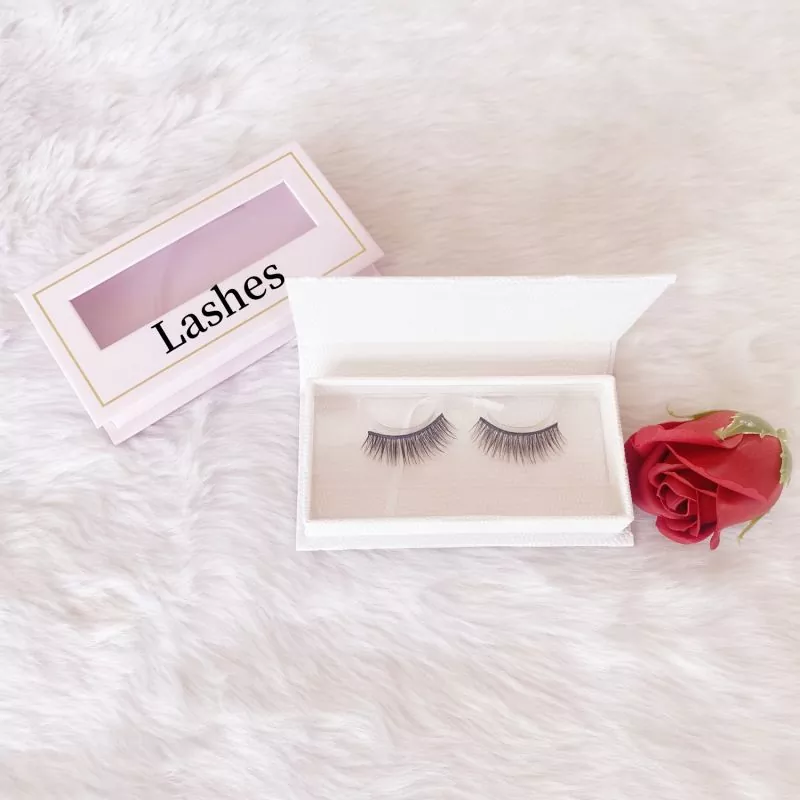 Pink Eyelashes Box With Magnet and PVC Window