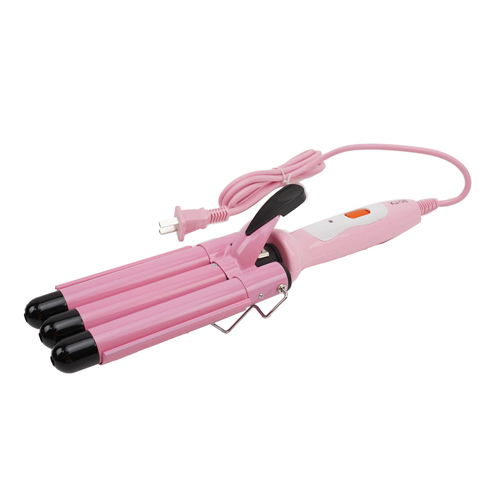 Portable Pink Triple Barrels Wave Styling Hair Curler