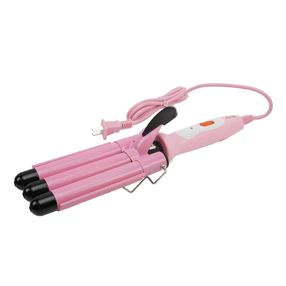 Draagbare Roze Triple Barrels Wave Styling Hair Curler