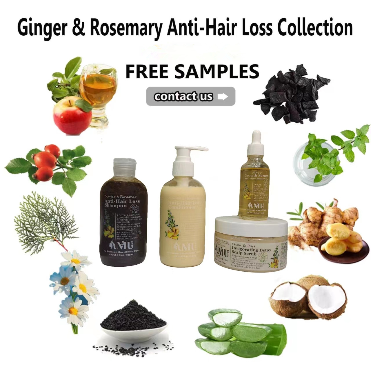 Ginger anti hair loss hair care set