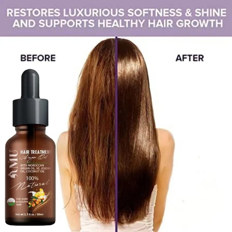 Tratamiento de aceite para el cabello con aceite de coco y argán de reparación de aceite marroquí