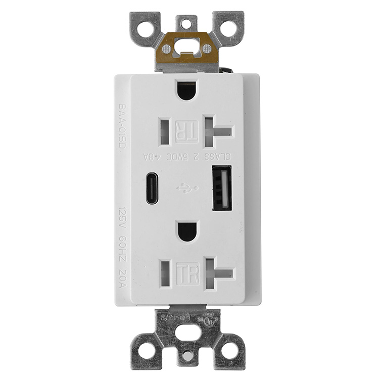 A+C USB Charger with 20A Tamper Resistant Receptacle