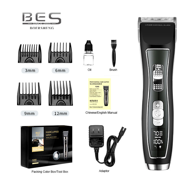 Professional Cordless Hair Clipper with LCD
