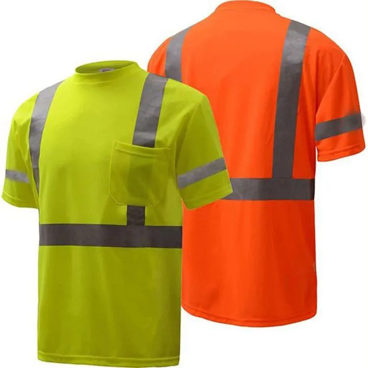 100% Polyester Printing Logo Reflective Safety T Shirt