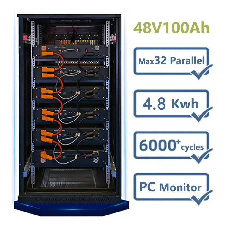 Batería de litio de almacenamiento de energía modelo rack de 48V 100AH