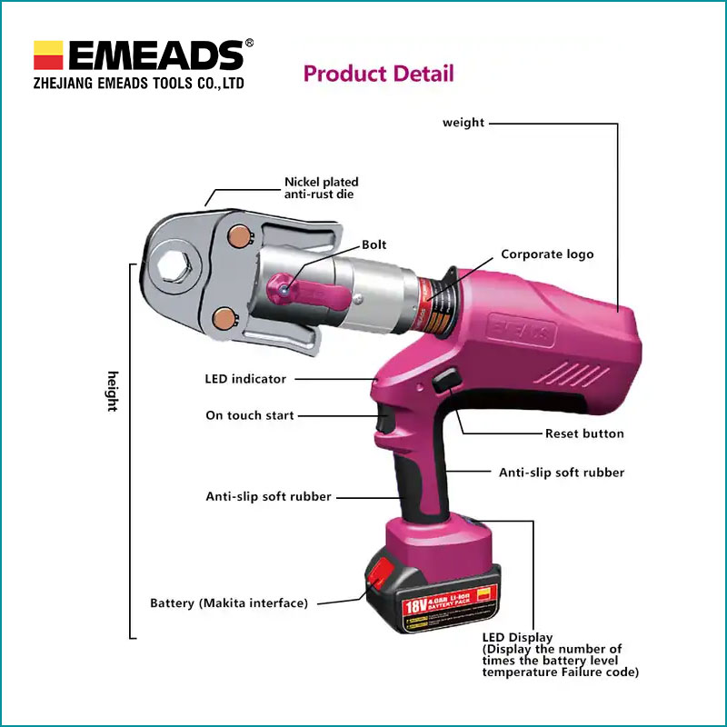 Rechargeable Hydraulic Crimping Tool