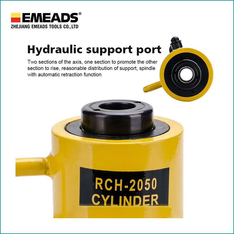 China RCH 2050 Single Acting Hollow Plunger Steel Cylinder Hydraulic ...