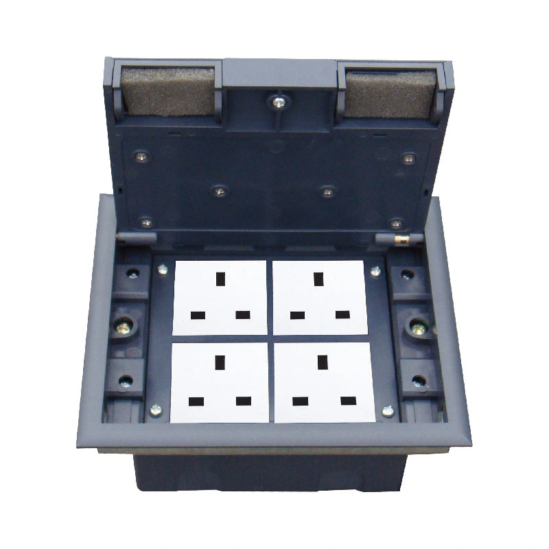 8 Module Capacity Socket Box Black Cover Plastic Floor Socket
