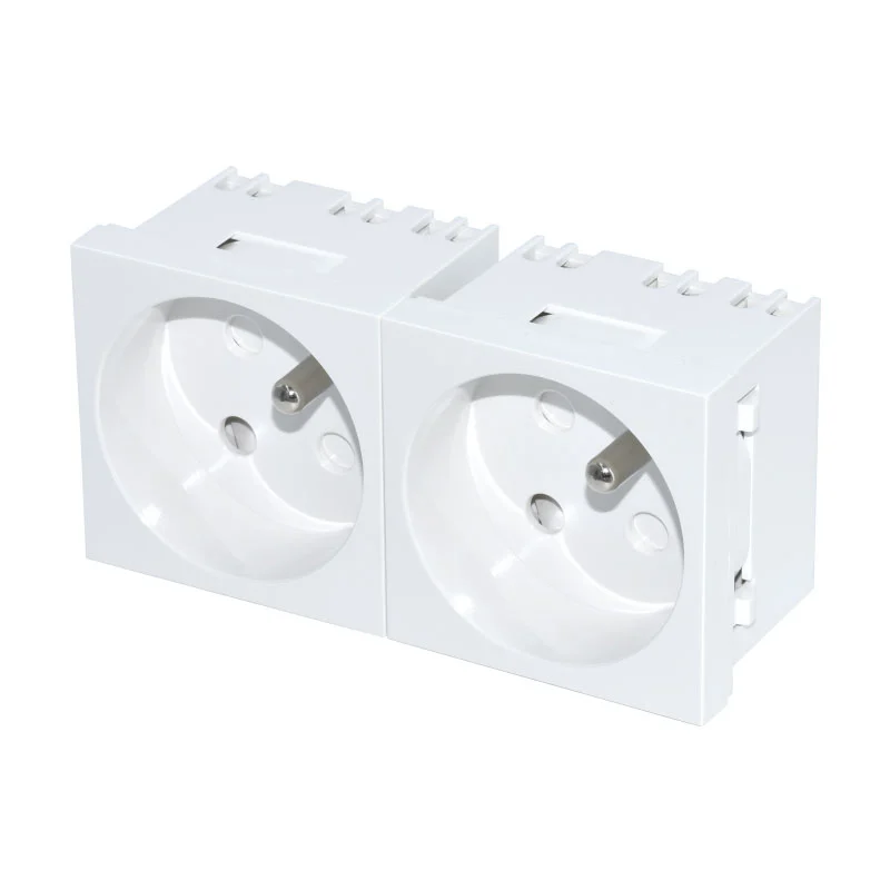French White Socket Double Function Module