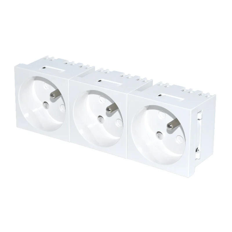 French White Socket Three Function Module