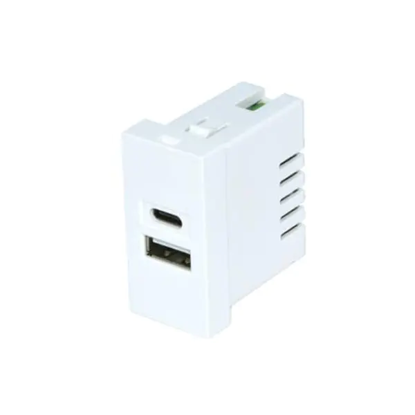 雙端口 TypeA+C USB 充電器插座模塊