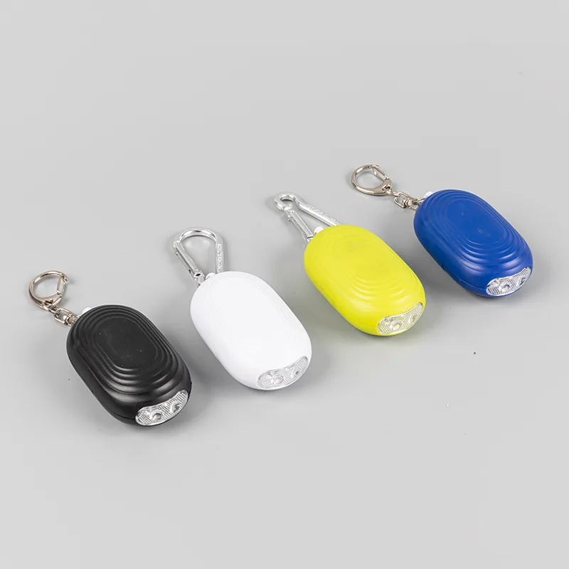 Chaveiro de mini alarme pessoal com luz de LED