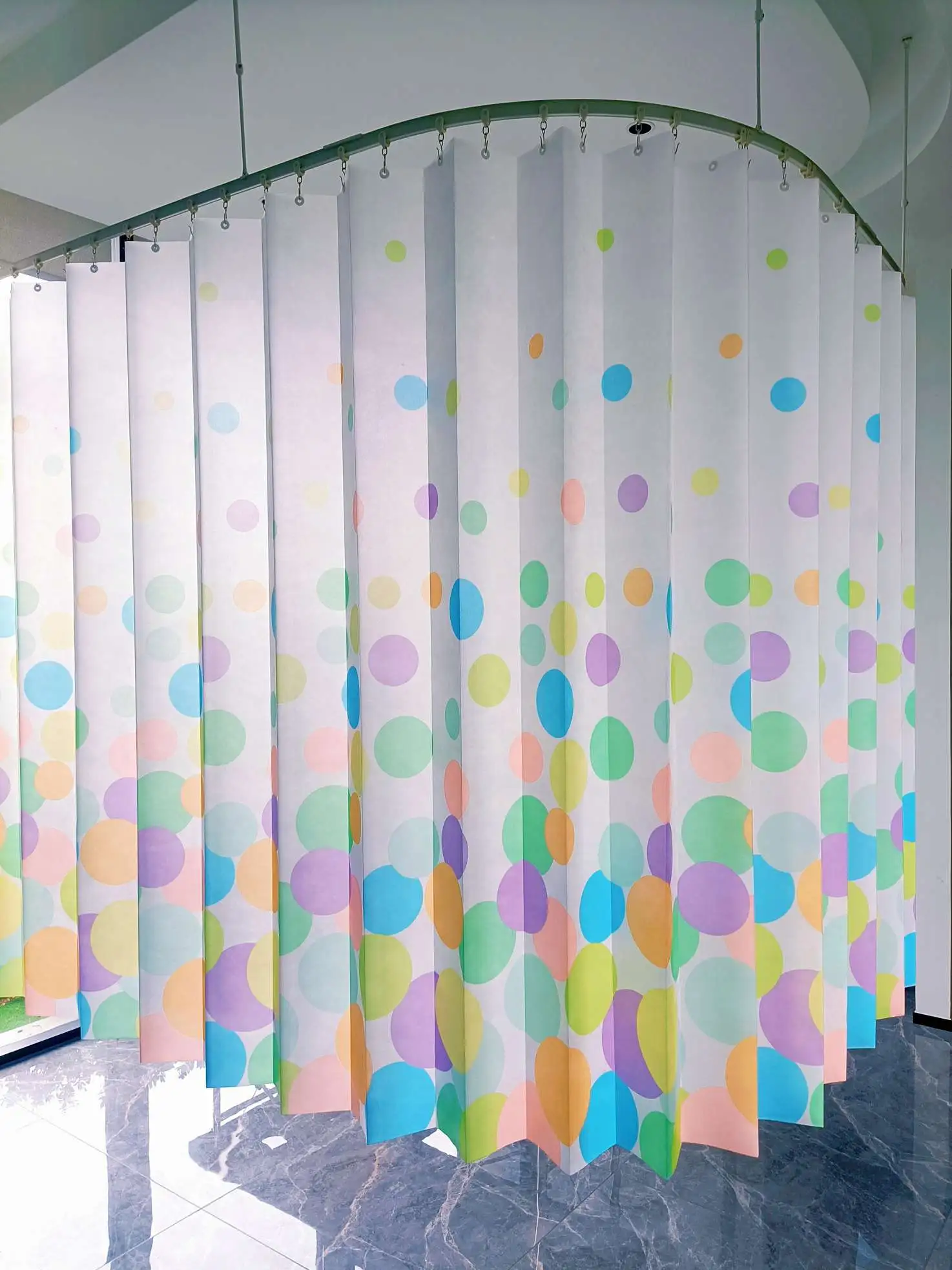 Colorful Dots Hospital Disposable Curtain