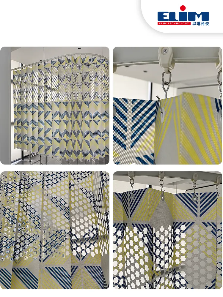 Printed Pattern Integral Perforated Mesh Disposable Curtain