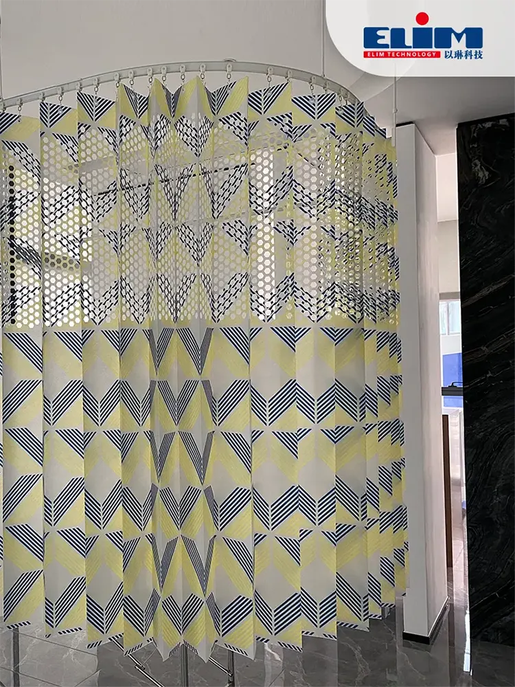 Cortina desechable de malla perforada integral con patrón impreso