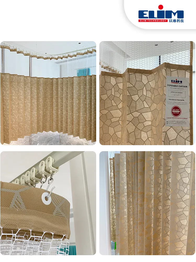 Printed Pattern Polyester Mesh Disposable Curtain