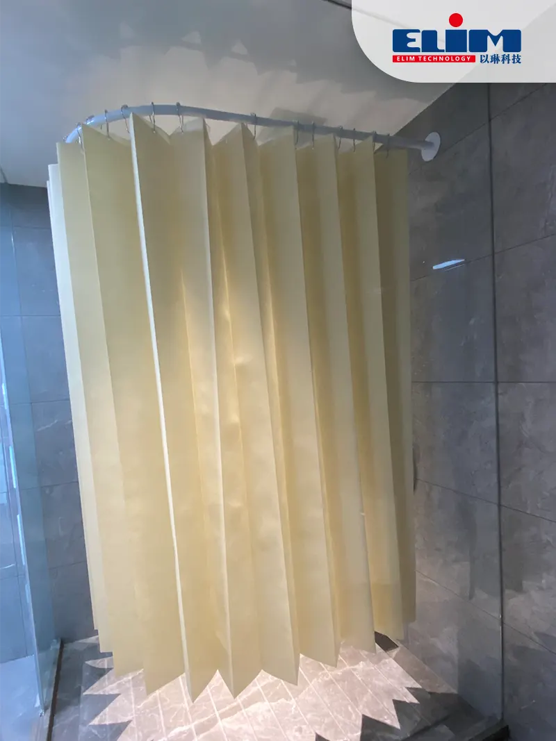Waterproof Polypropylene White Fabric Shower Curtain