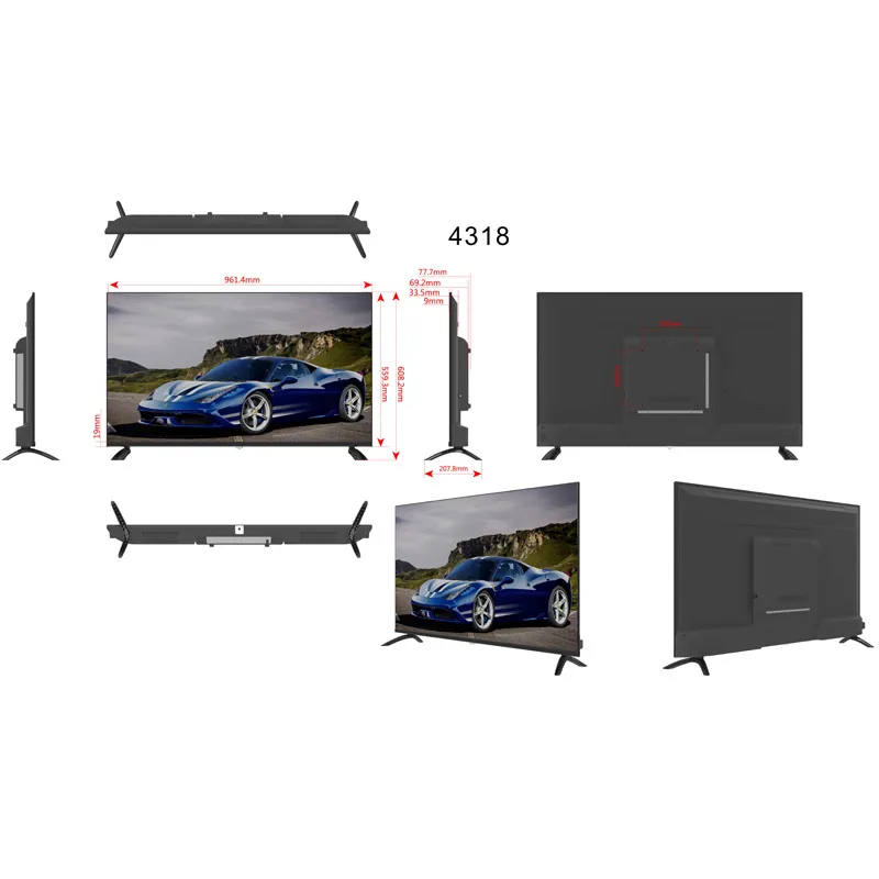 65 76 86 インチ フレームレス TV モニター