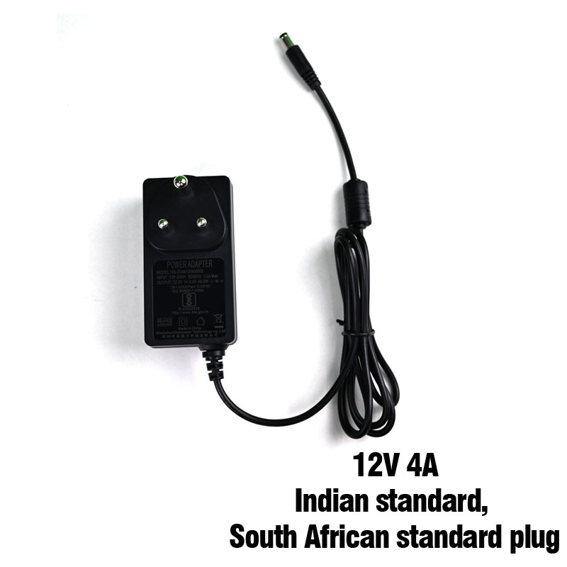 Indian Standard South African Standard 48W Plug Power Adapter 12V4A High Quality Standard Power Supply