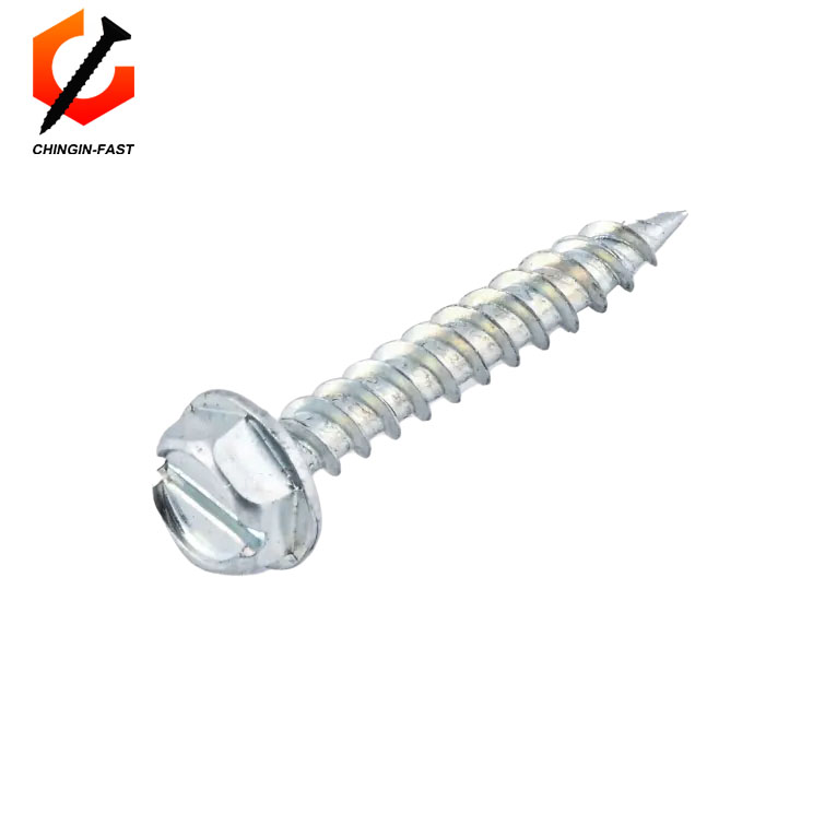 Hex Washer Head Slotted Self Tapping Screw