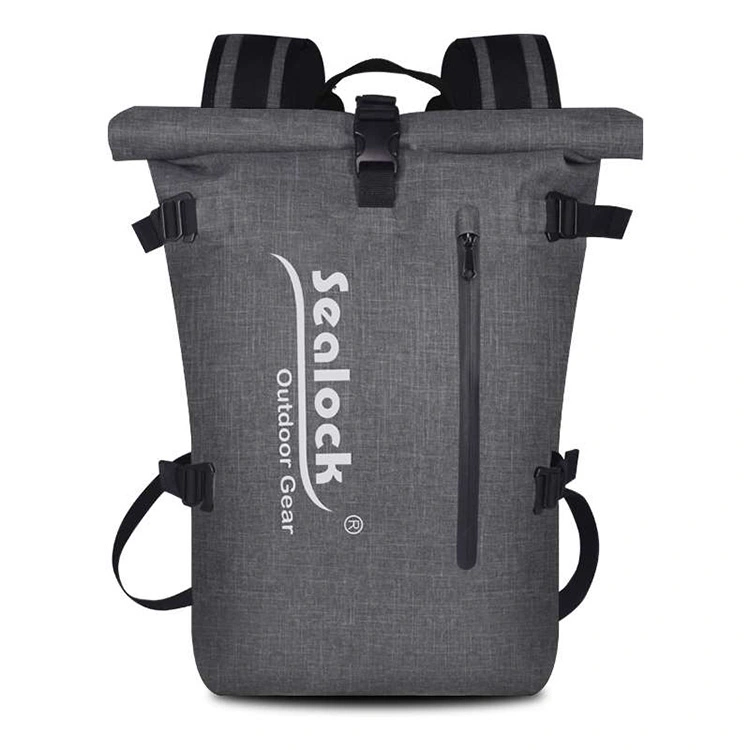 TPU 600D Gray 22 Liter Waterproof Bicycle Backpack for Commuting