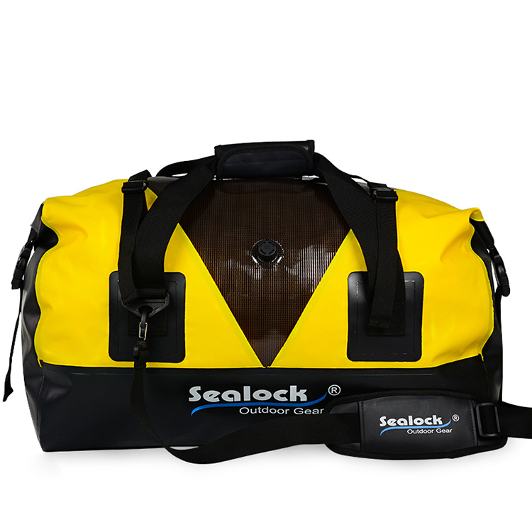 Wodoodporna torba sportowa o pojemności 60 litrów, żółta