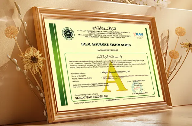 Ningbo Eyecos Cosmetics Co., Ltd has sucessful nactus halal certificationem