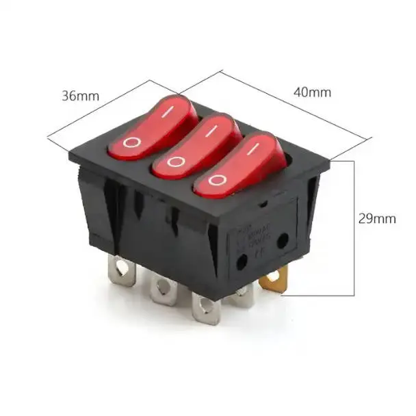 Rocker Switches สวิตช์ Triple Rocker แบบเรืองแสง