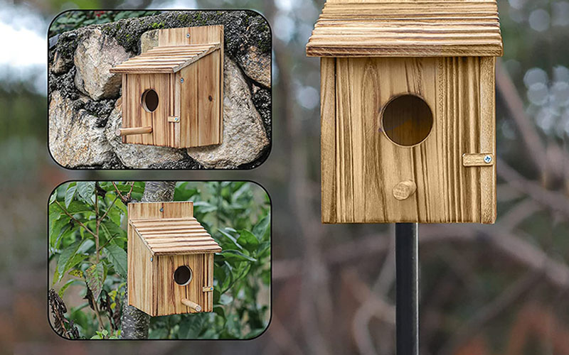 Recurso e aplicação de casas de pássaros de madeira DIY SHJ
