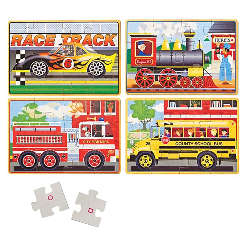 4-in-1-Holzpuzzle-Sets