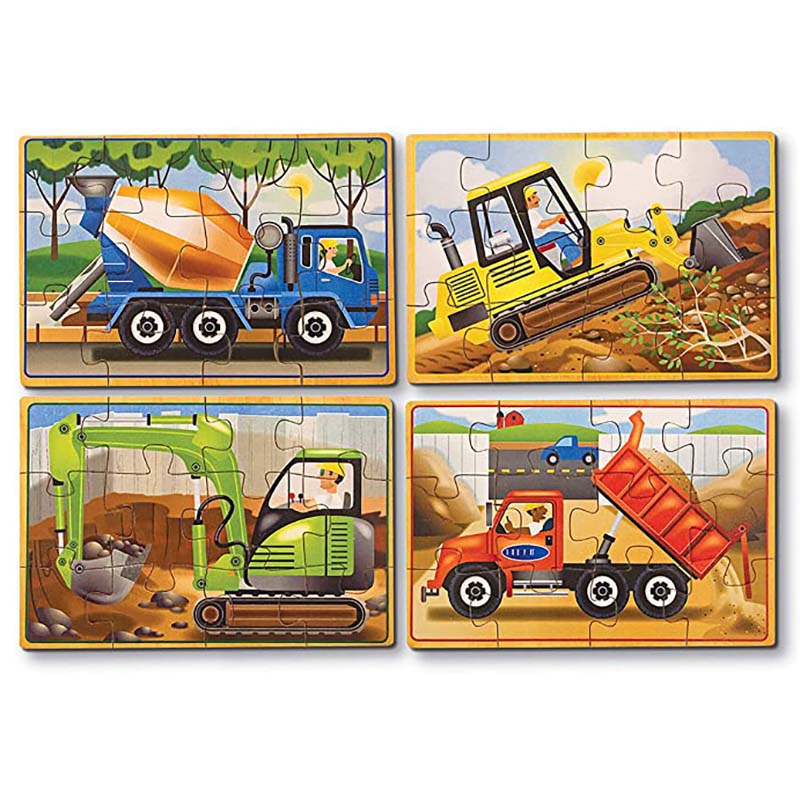 4-in-1-Holzpuzzle-Sets