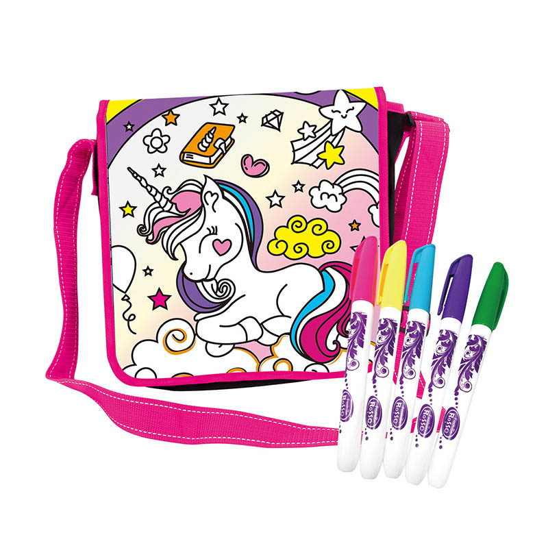 Colora il tuo kit artigianale per la borsa da scuola per bambini