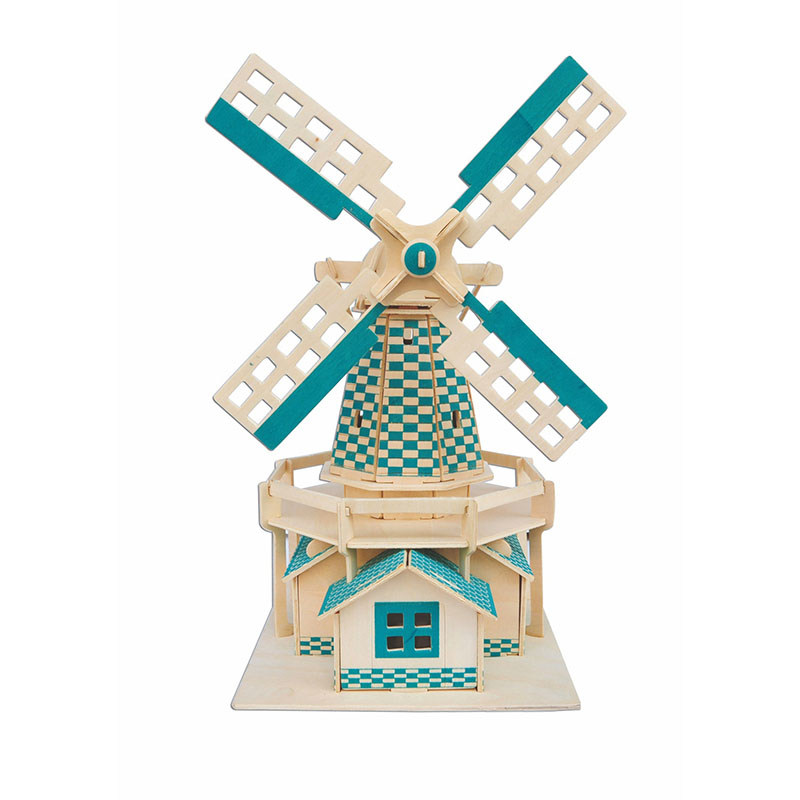 Brinquedo moinho de vento de madeira DYO