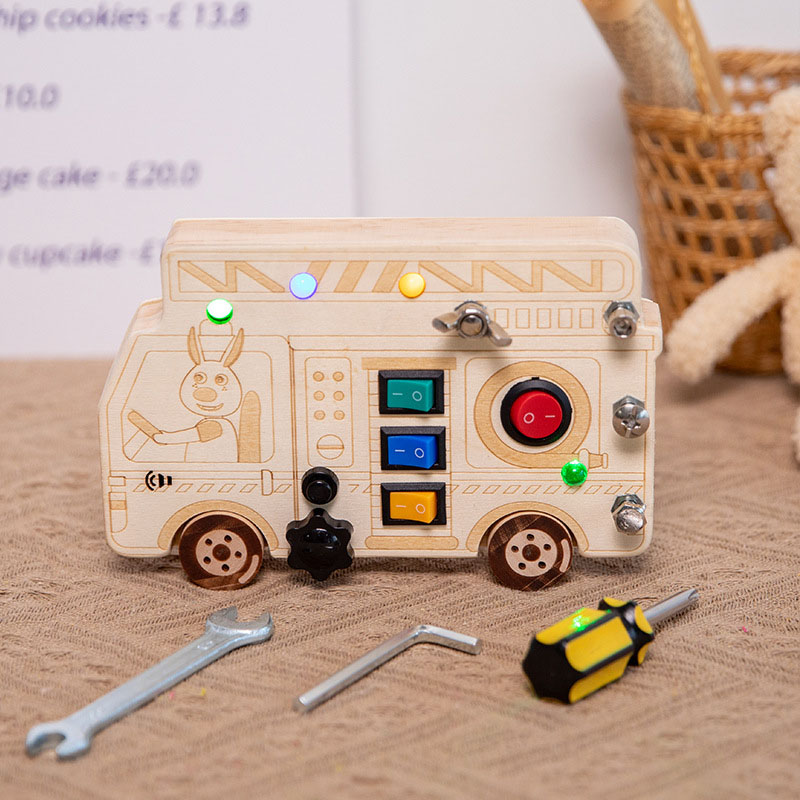 LED Light Switch Busy Board For Toddler With Sound