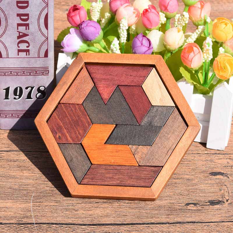 Tetris-Puzzle-Puzzle-Block aus Holz