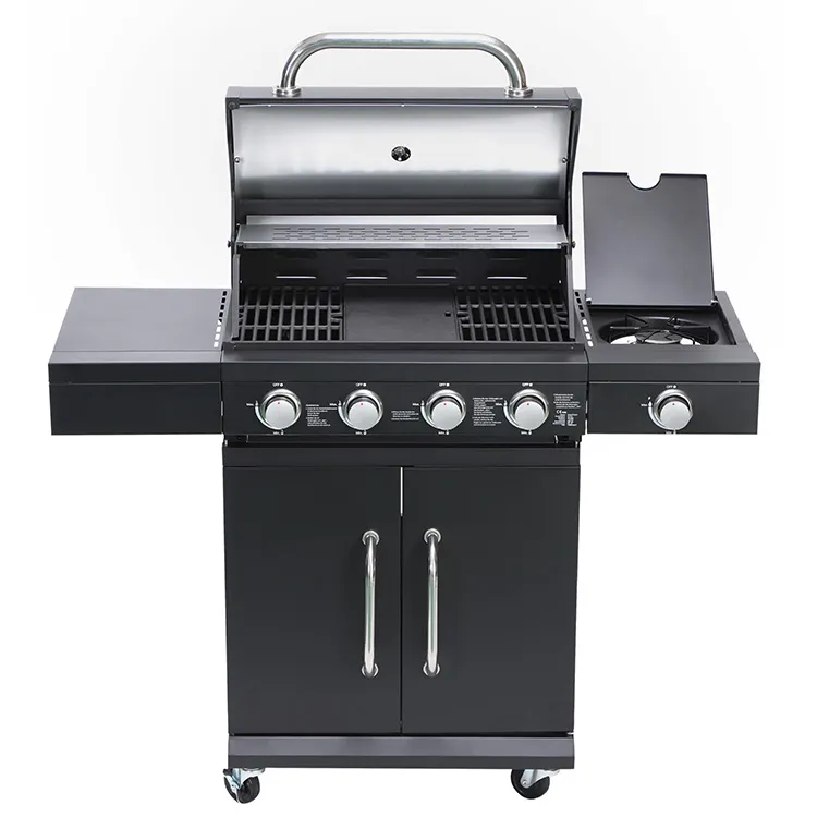 4 Burners BBQ Gas Grill with Side Burner